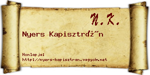 Nyers Kapisztrán névjegykártya